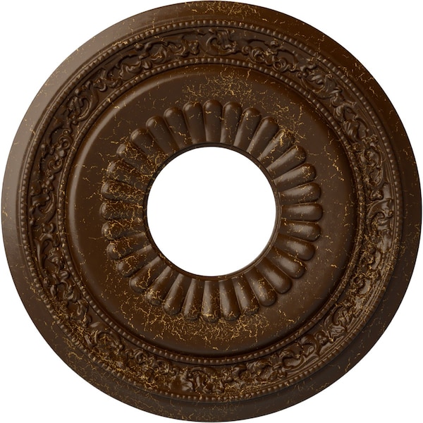 Ekena Millwork Lauren Ceiling Medallion (Canopies up to 6 1/4"), 20 5/8"OD x 6 1/4"ID x 1 3/8"P, Root Beer Crackle CM20LNRBC - main